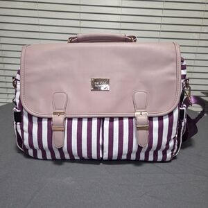 Pink and Purple Striped Laptop Bag